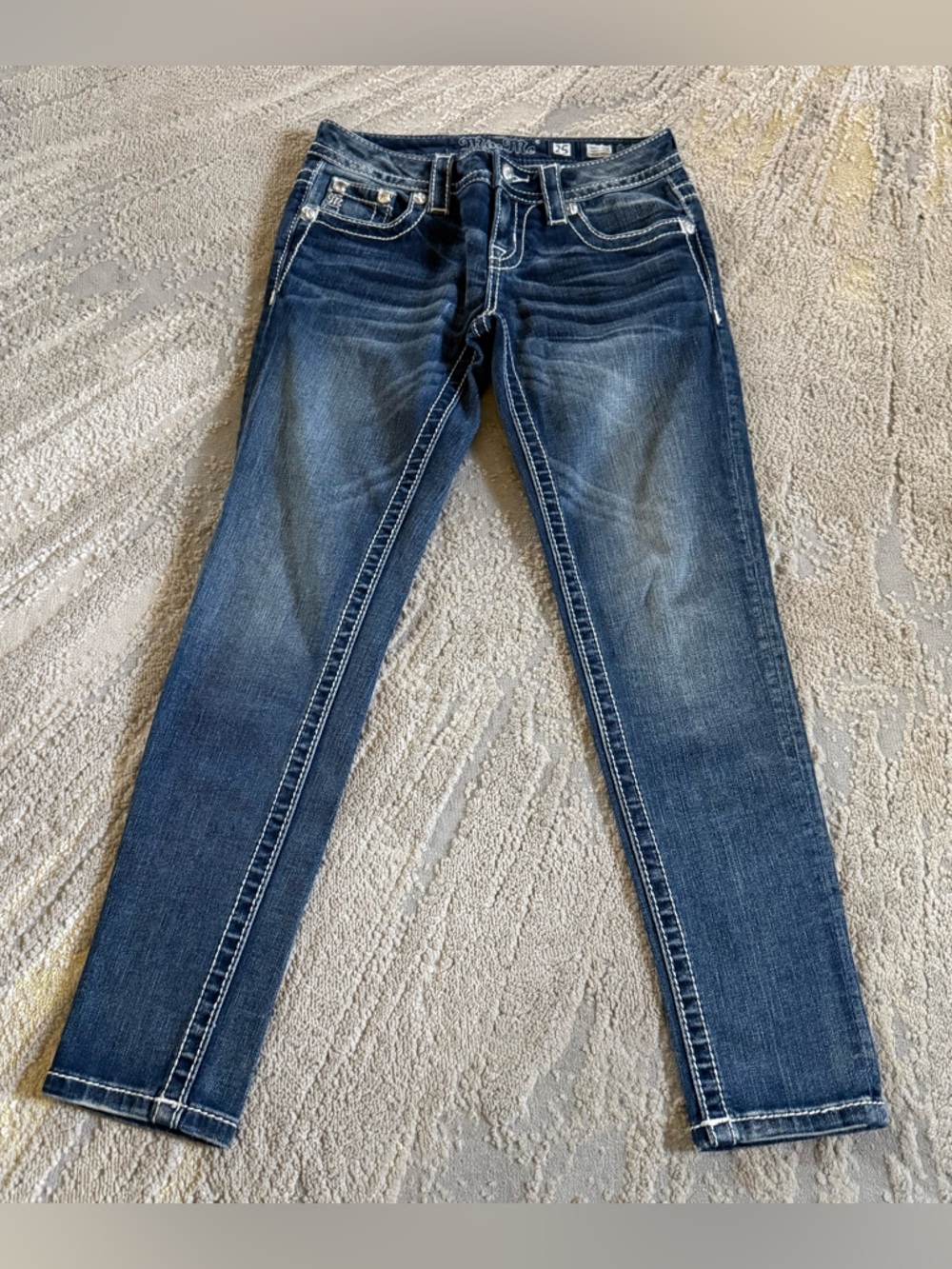 Miss Me ankle Skinny jeans blinged out pockets size 25